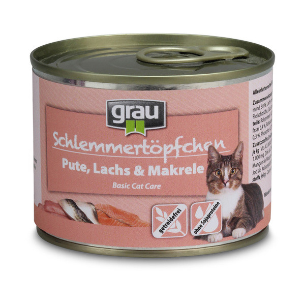 grau Schlemmertöpfchen Pute, Lachs &amp; Makrele